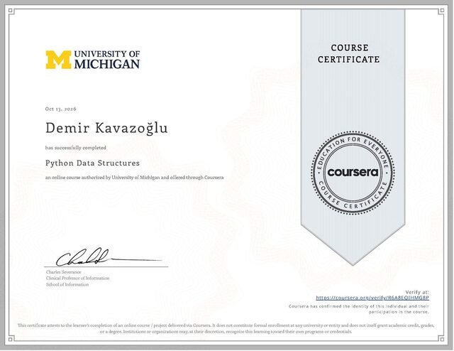 Coursera course certificate